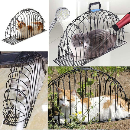 Cat Bath Cage Portable Pet Grooming Cage Foldable Mesh Cage for Small Animals
