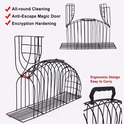 Cat Bath Cage Portable Pet Grooming Cage Foldable Mesh Cage for Small Animals