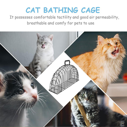Cat Bath Cage Portable Pet Grooming Cage Foldable Mesh Cage for Small Animals