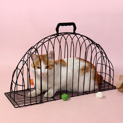 Cat Bath Cage Portable Pet Grooming Cage Foldable Mesh Cage for Small Animals