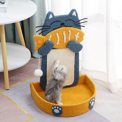 Sisal Cat Scratching Post Wall Mounted Climbing Tree Vertical Scratcher Toy