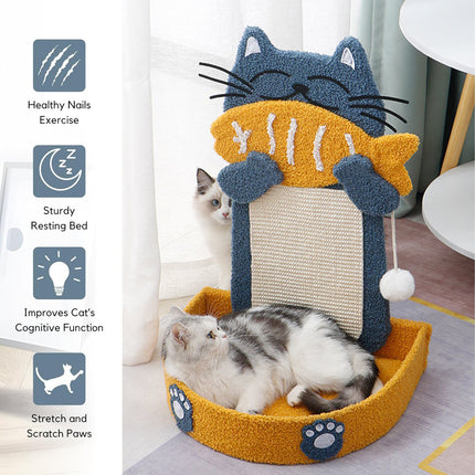 Sisal Cat Scratching Post Wall Mounted Climbing Tree Vertical Scratcher Toy