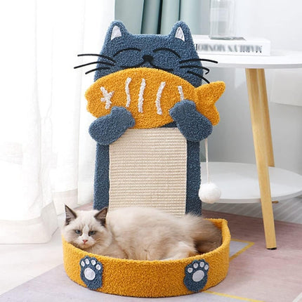 Sisal Cat Scratching Post Wall Mounted Climbing Tree Vertical Scratcher Toy