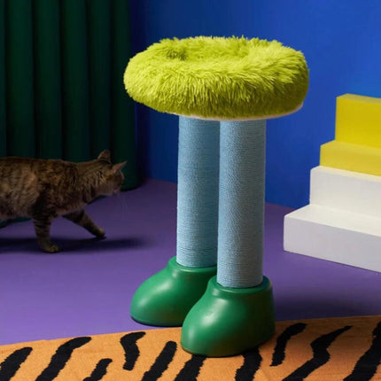 3-in-1 Cat Scratching Post Cosy Nest Climbing Shelf Side Table Furniture