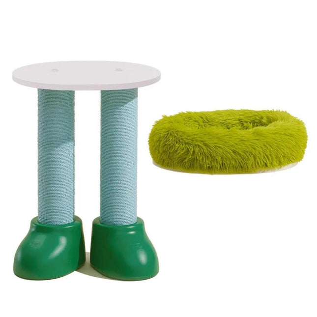 3-in-1 Cat Scratching Post Cosy Nest Climbing Shelf Side Table Furniture