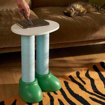 3-in-1 Cat Scratching Post Cosy Nest Climbing Shelf Side Table Furniture