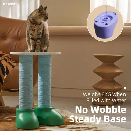 3-in-1 Cat Scratching Post Cosy Nest Climbing Shelf Side Table Furniture