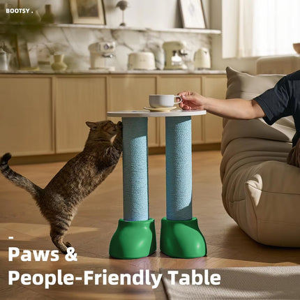 3-in-1 Cat Scratching Post Cosy Nest Climbing Shelf Side Table Furniture