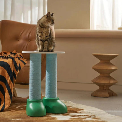 3-in-1 Cat Scratching Post Cosy Nest Climbing Shelf Side Table Furniture