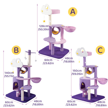 Cat Climbing Frame Cat Bed Cat Tree Jumping Platform Furniture Activity Center
