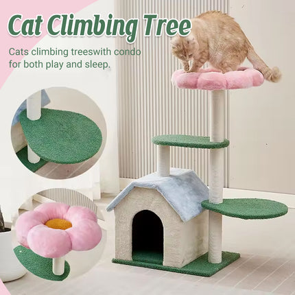 Cat Tree Tower Large Climbing Rack Cat Nest Multi Level Post Kitten Scratch Toy