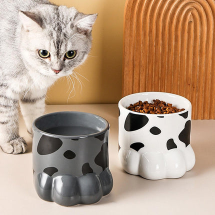 Ceramic Cat Food Bowl Cute Drinking Bowl for Pets Non Slip Food Water Dish Bowl