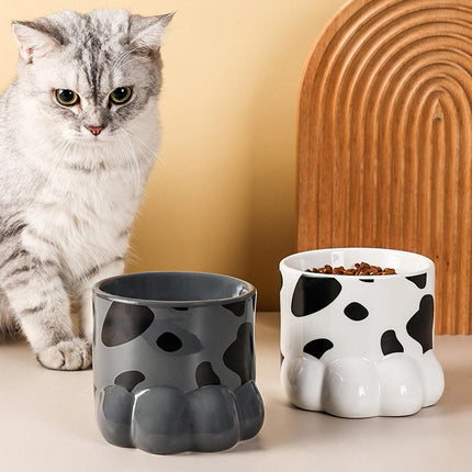 Ceramic Cat Food Bowl Cute Drinking Bowl for Pets Non Slip Food Water Dish Bowl