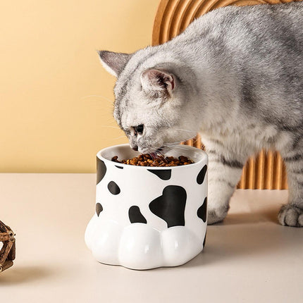 Ceramic Cat Food Bowl Cute Drinking Bowl for Pets Non Slip Food Water Dish Bowl