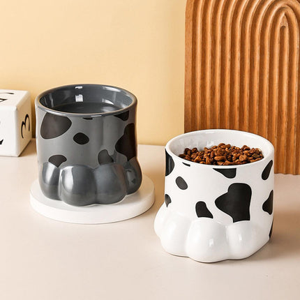 Ceramic Cat Food Bowl Cute Drinking Bowl for Pets Non Slip Food Water Dish Bowl
