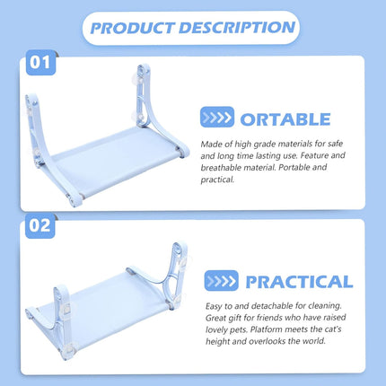 Cat Hammock for Wall Window Glass Suction Cup Style Comfortable Space Saving