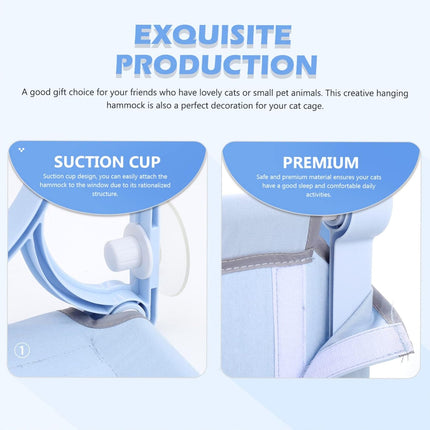 Cat Hammock for Wall Window Glass Suction Cup Style Comfortable Space Saving