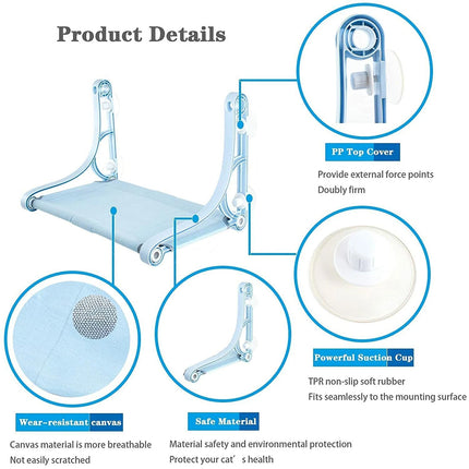 Cat Hammock for Wall Window Glass Suction Cup Style Comfortable Space Saving