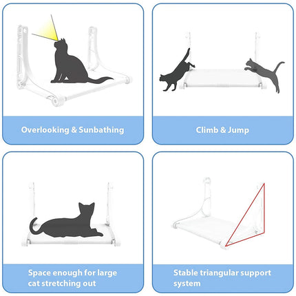 Cat Hammock for Wall Window Glass Suction Cup Style Comfortable Space Saving