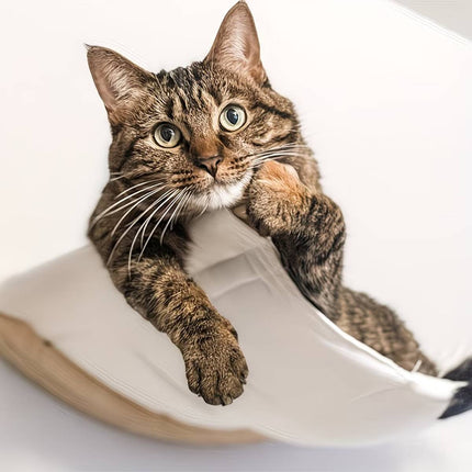 Wall Mounted Cat Hammock Soft Bed Natural Wood Arms