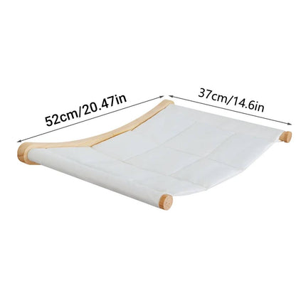 Wall Mounted Cat Hammock Soft Bed Natural Wood Arms