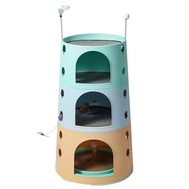 Cat Tree Tower Climbing Frame Multi Level Cat House Activity Column Jump Stand