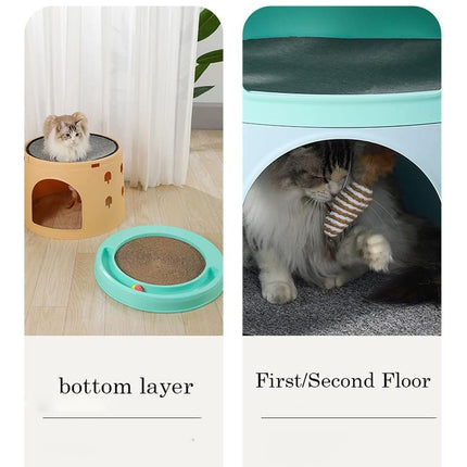 Cat Tree Tower Climbing Frame Multi Level Cat House Activity Column Jump Stand