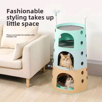 Cat Tree Tower Climbing Frame Multi Level Cat House Activity Column Jump Stand