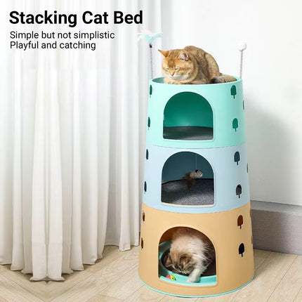 Cat Tree Tower Climbing Frame Multi Level Cat House Activity Column Jump Stand