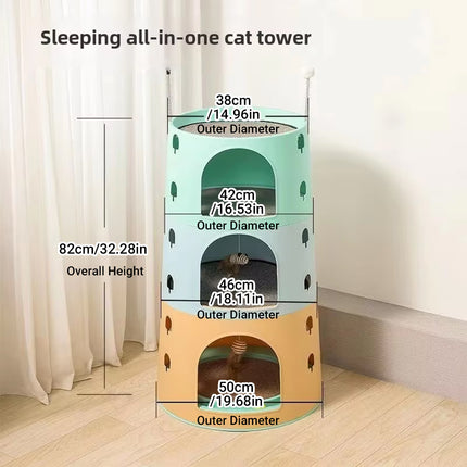 Cat Tree Tower Climbing Frame Multi Level Cat House Activity Column Jump Stand