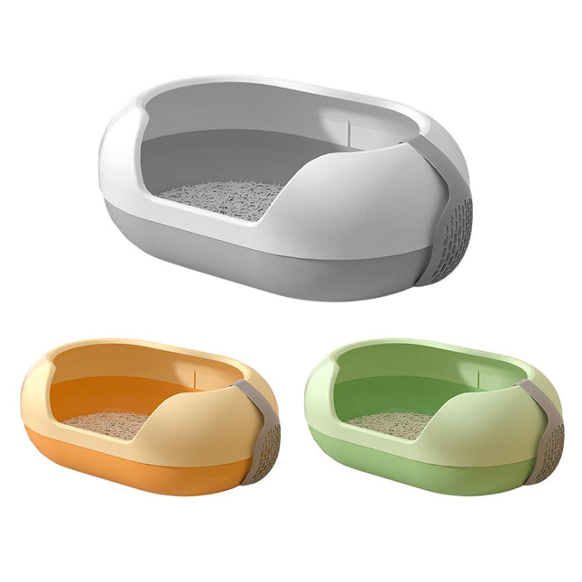Large Semi Closed Cat Litter Box Covered Litter Pan for Cats Easy Clean Design