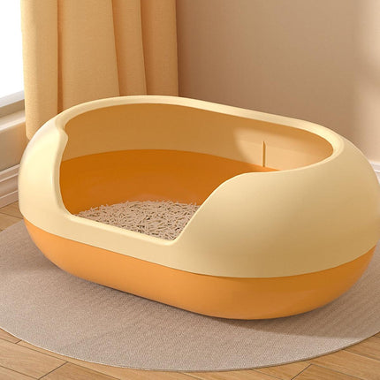 Large Semi Closed Cat Litter Box Covered Litter Pan for Cats Easy Clean Design
