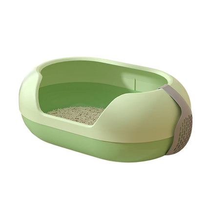 Large Semi Closed Cat Litter Box Covered Litter Pan for Cats Easy Clean Design