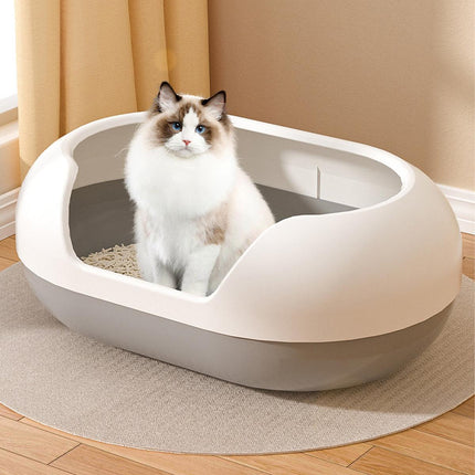 Large Semi Closed Cat Litter Box Covered Litter Pan for Cats Easy Clean Design