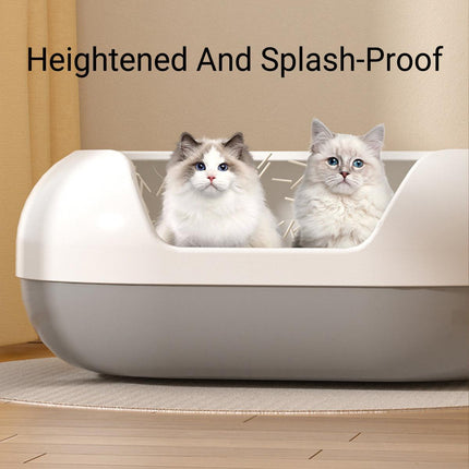 Large Semi Closed Cat Litter Box Covered Litter Pan for Cats Easy Clean Design