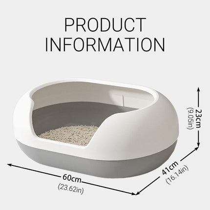Large Semi Closed Cat Litter Box Covered Litter Pan for Cats Easy Clean Design