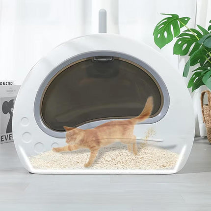 Large Fully Enclosed Cat Litter Box Pet Toilet Odour Control Easy Clean Tray