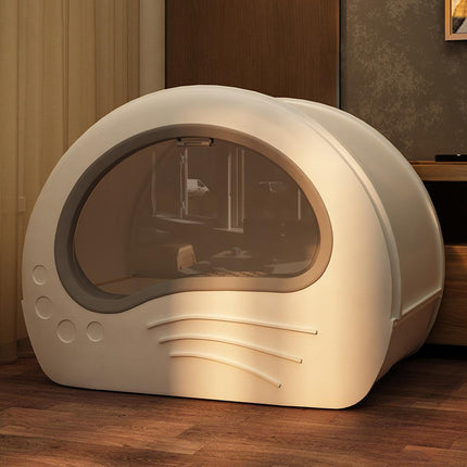 Large Fully Enclosed Cat Litter Box Pet Toilet Odour Control Easy Clean Tray