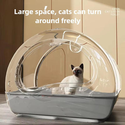 Large Fully Enclosed Cat Litter Box Pet Toilet Odour Control Easy Clean Tray