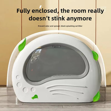 Large Fully Enclosed Cat Litter Box Pet Toilet Odour Control Easy Clean Tray