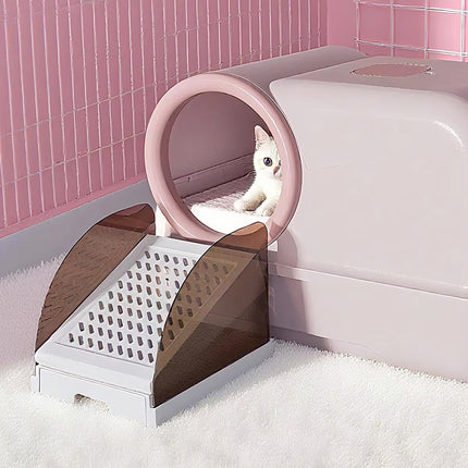 Cat Litter Box Ramp Anti Litter Tracking Non Slip Pet Kitty Accessory Easy Clean
