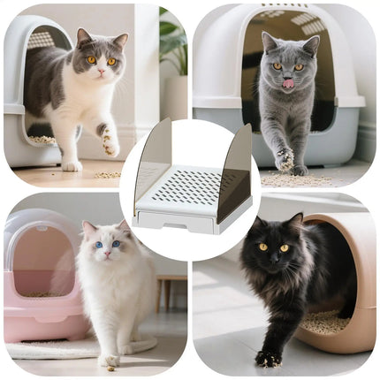 Cat Litter Box Ramp Anti Litter Tracking Non Slip Pet Kitty Accessory Easy Clean