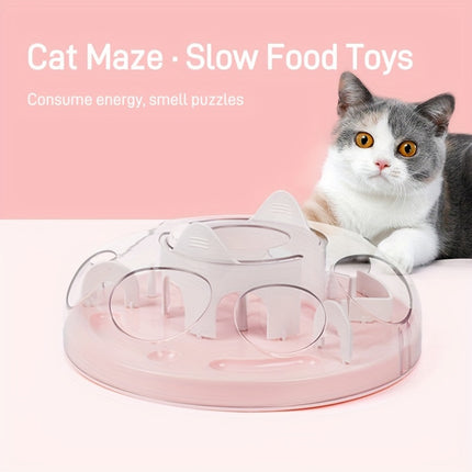 Cat Maze Slow Feeder Bowl Interactive Pet Food Dispenser Toy Anti Gulping Feeder
