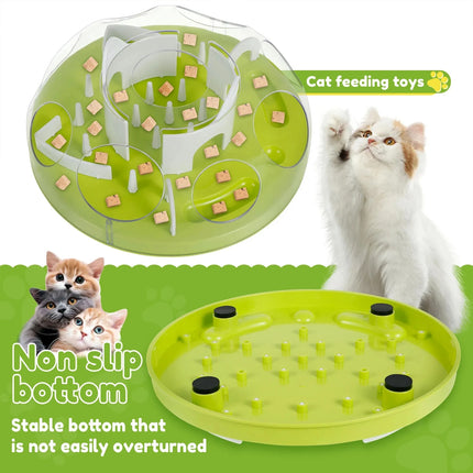 Cat Maze Slow Feeder Bowl Interactive Pet Food Dispenser Toy Anti Gulping Feeder