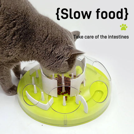 Cat Maze Slow Feeder Bowl Interactive Pet Food Dispenser Toy Anti Gulping Feeder