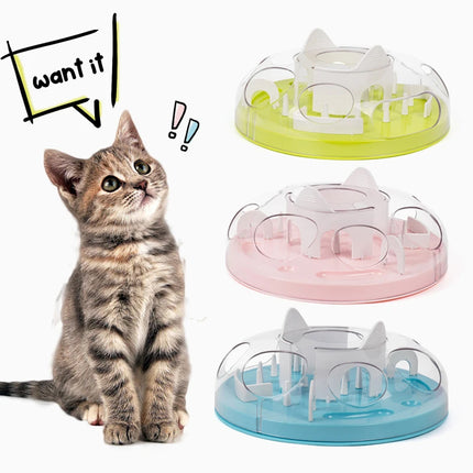 Cat Maze Slow Feeder Bowl Interactive Pet Food Dispenser Toy Anti Gulping Feeder