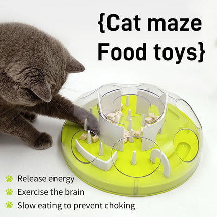 Cat Maze Slow Feeder Bowl Interactive Pet Food Dispenser Toy Anti Gulping Feeder