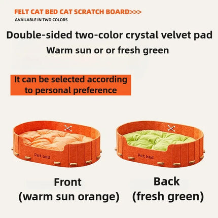 Pet Sleeping Bed Felt Cat Nest Warm Dog Bed Soft Indoor Cushion Removable Design