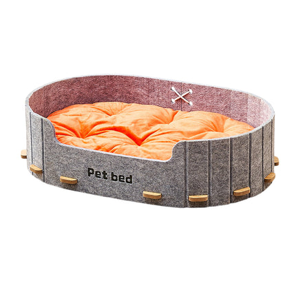 Pet Sleeping Bed Felt Cat Nest Warm Dog Bed Soft Indoor Cushion Removable Design