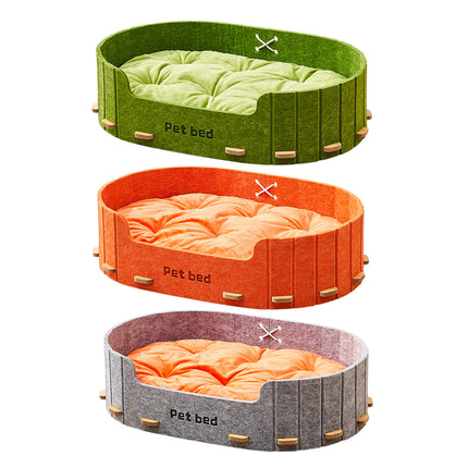 Pet Sleeping Bed Felt Cat Nest Warm Dog Bed Soft Indoor Cushion Removable Design
